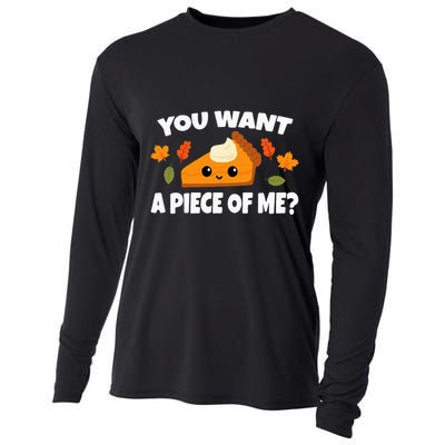 Pumpkin Pie Thanksgiving You Want A Piece Of Me Cooling Performance Long Sleeve Crew
