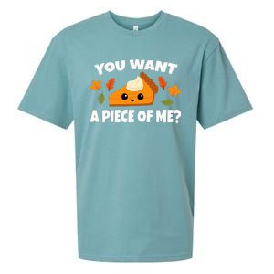 Pumpkin Pie Thanksgiving You Want A Piece Of Me Sueded Cloud Jersey T-Shirt