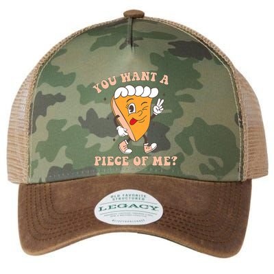 Pumpkin Pie Thanksgiving You Want A Piece Of Me Cute Funny Legacy Tie Dye Trucker Hat
