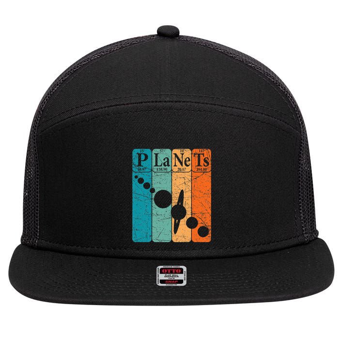 Planets Periodic Table Elements Solar System Planets 7 Panel Mesh Trucker Snapback Hat