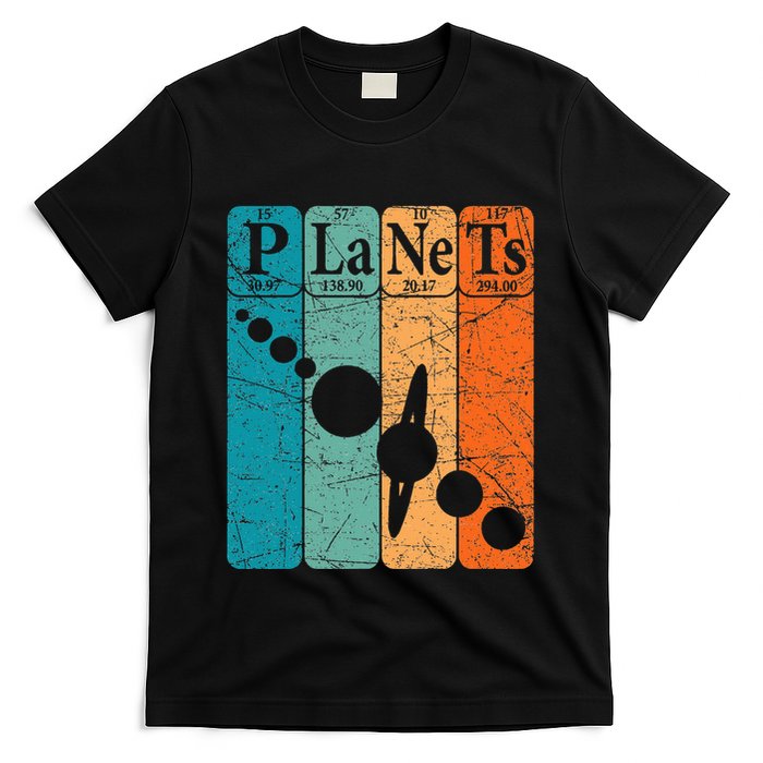Planets Periodic Table Elements Solar System Planets T-Shirt