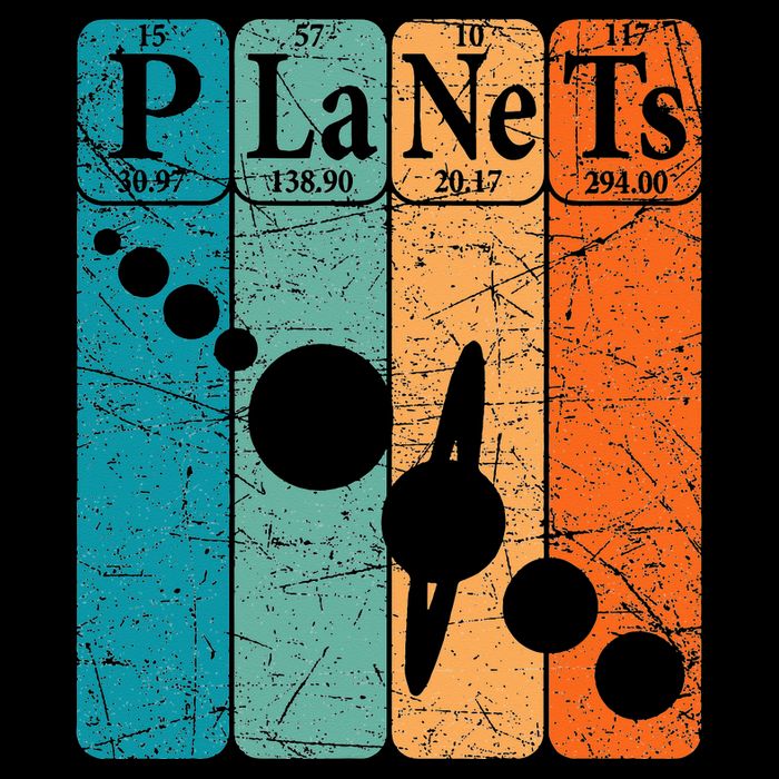 Planets Periodic Table Elements Solar System Planets T-Shirt