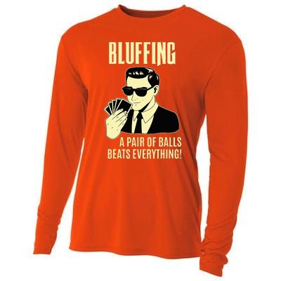 Poker Player Texas HoldEm Night Bluffing Funny Poker Cooling Performance Long Sleeve Crew