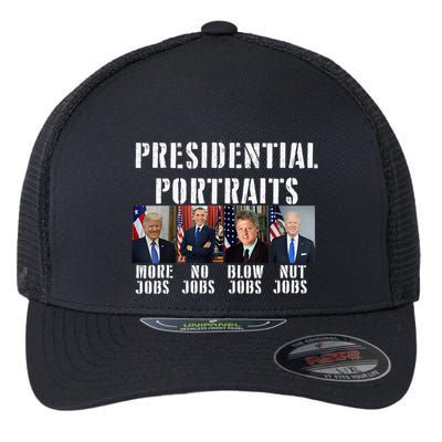 Presidential Portraits Trump More Jobs Obama No Jobs Bush Flexfit Unipanel Trucker Cap