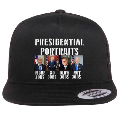 Presidential Portraits Trump More Jobs Obama No Jobs Bush Flatbill Hat