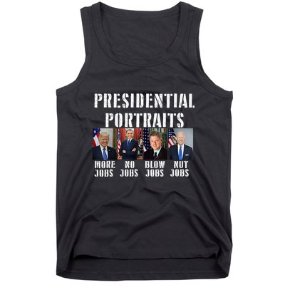 Presidential Portraits Trump More Jobs Obama No Jobs Bush Tank Top
