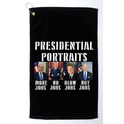 Presidential Portraits Trump More Jobs Obama No Jobs Bush Golf Towel
