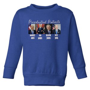 Presidential Portraits Trump More Jobs Obama No Jobs Bush Toddler Sweatshirt