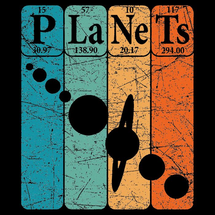 Planets Periodic Table Elements Solar System Planets Poster