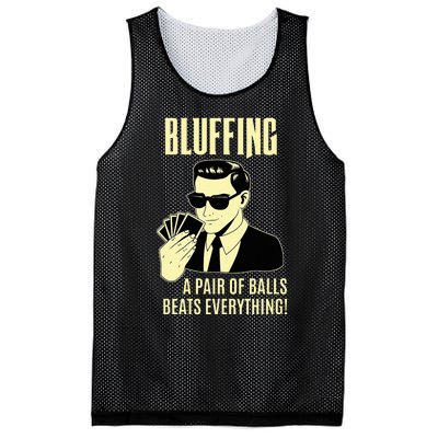 Poker Player Texas HoldEm Night Bluffing Funny Poker Mesh Reversible Basketball Jersey Tank