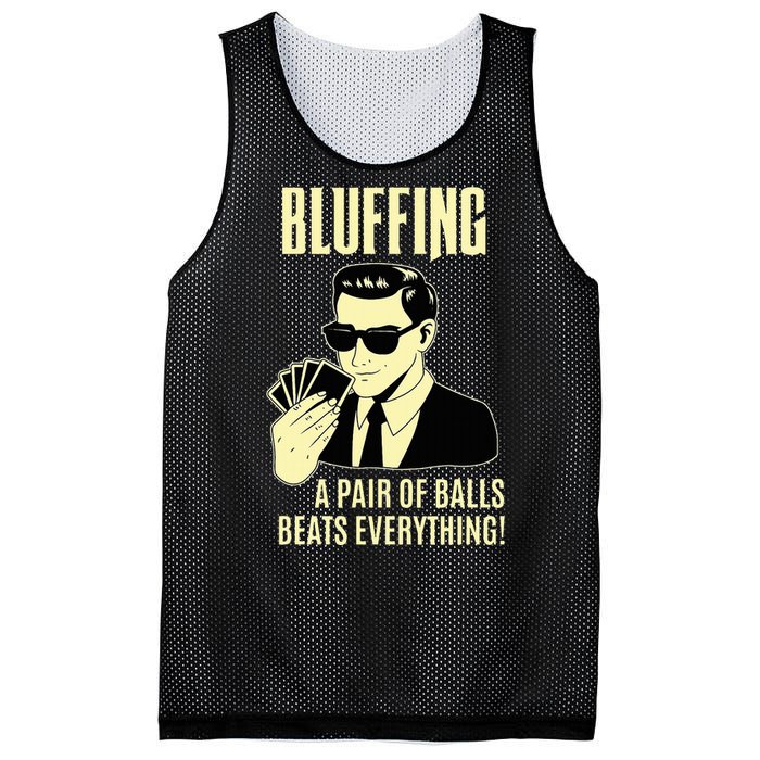 Poker Player Texas HoldEm Night Bluffing Funny Poker Mesh Reversible Basketball Jersey Tank