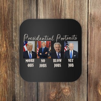 Presidential Portraits Trump Obama Bush Coaster