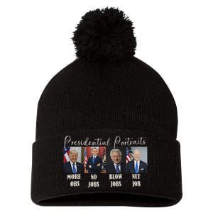 Presidential Portraits Trump Obama Bush Pom Pom 12in Knit Beanie