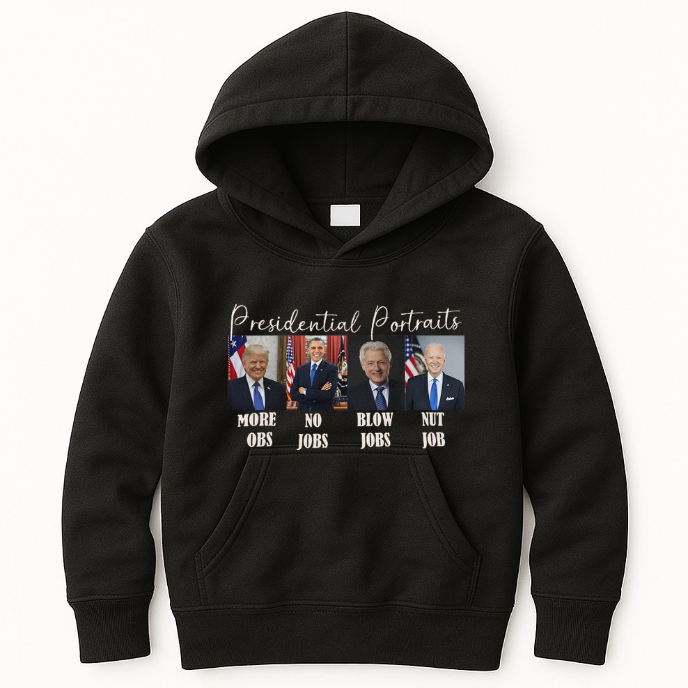 Presidential Portraits Trump Obama Bush Kids Hoodie