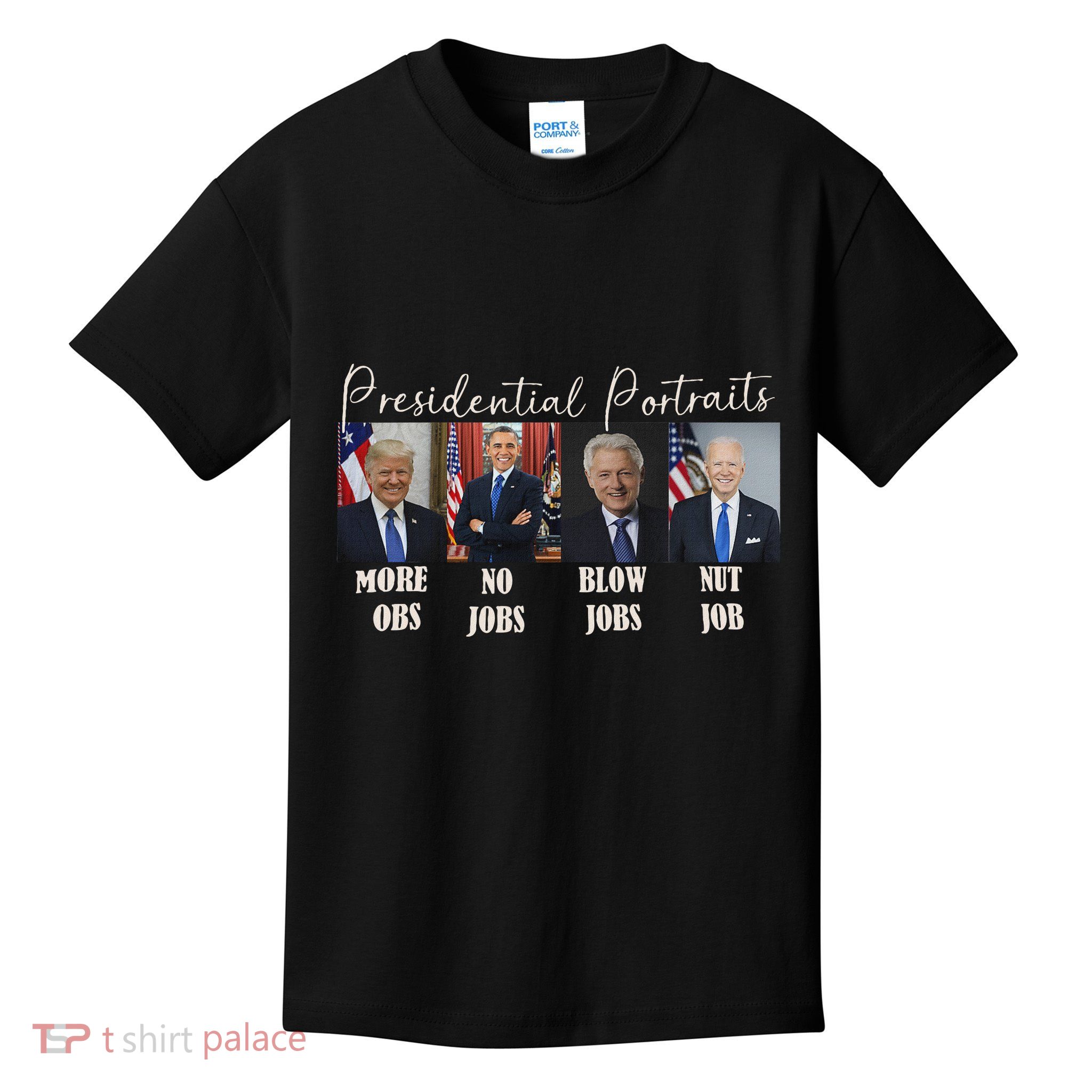 Presidential Portraits Trump Obama Bush Kids T-Shirt