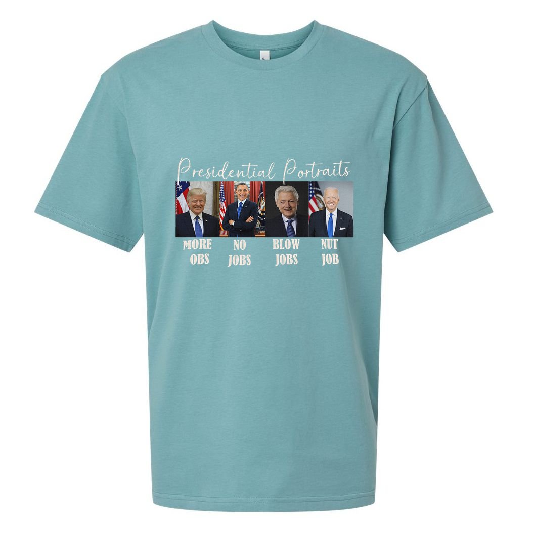 Presidential Portraits Trump Obama Bush Sueded Cloud Jersey T-Shirt