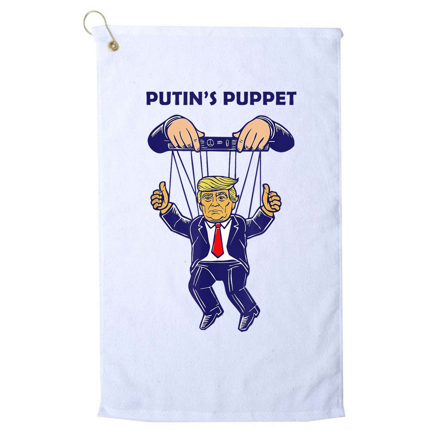 Putin'S Puppet Trump Is A Russian Asset Political Parody Golf Towel