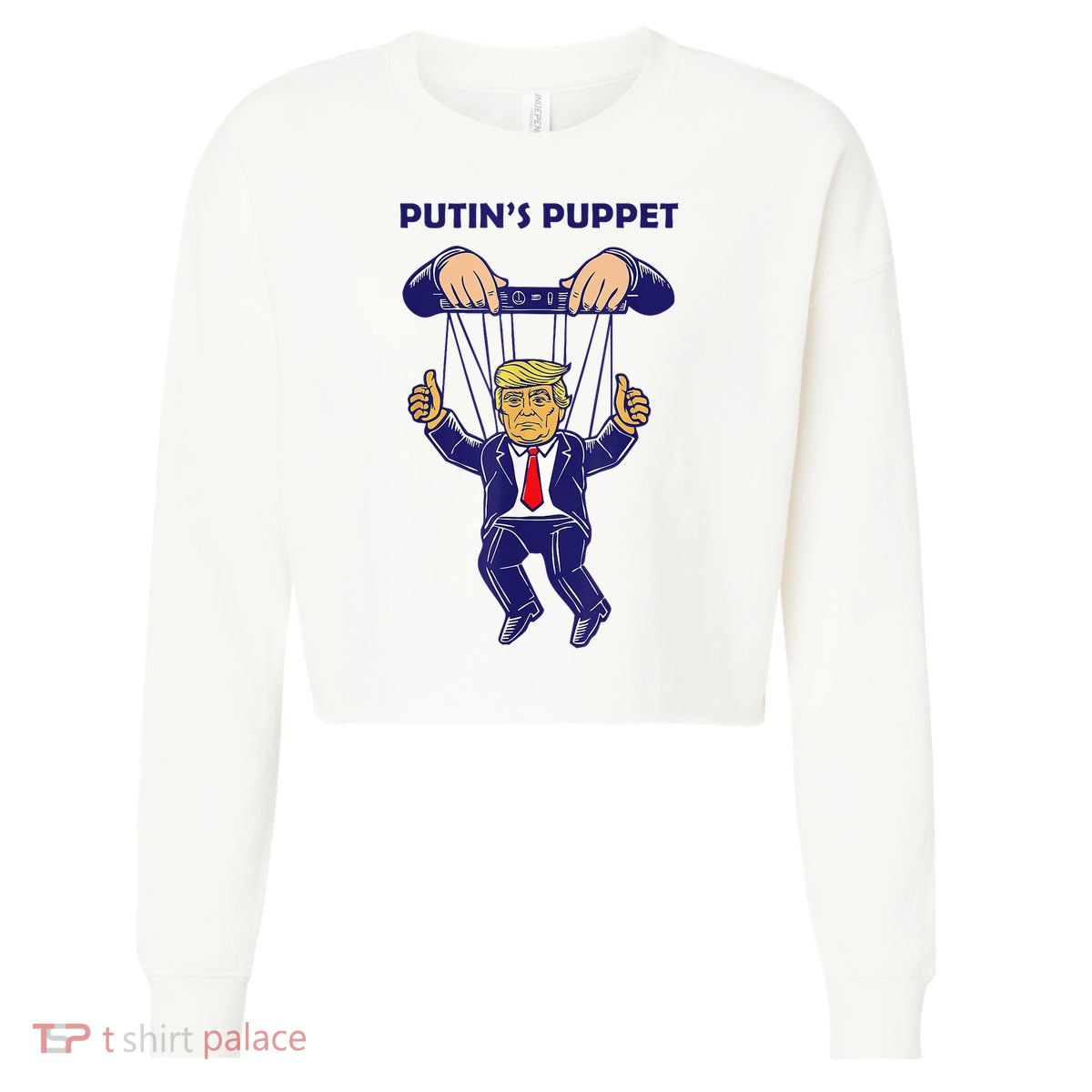 Putin'S Puppet Trump Is A Russian Asset Political Parody Cropped Pullover Crew