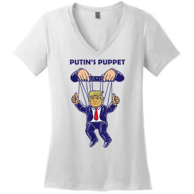 Putin'S Puppet Trump Is A Russian Asset Political Parody Women's V-Neck T-Shirt