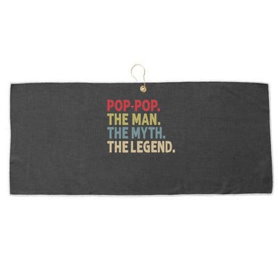 Pop Pop The Man The Myth The Legend Funny Gift For Grandpa Large Microfiber Waffle Golf Towel