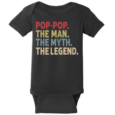 Pop Pop The Man The Myth The Legend Funny Gift For Grandpa Baby Bodysuit