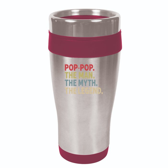 Pop Pop The Man The Myth The Legend Funny Gift For Grandpa 16oz Travel Tumbler