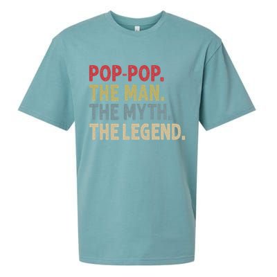 Pop Pop The Man The Myth The Legend Funny Gift For Grandpa Sueded Cloud Jersey T-Shirt