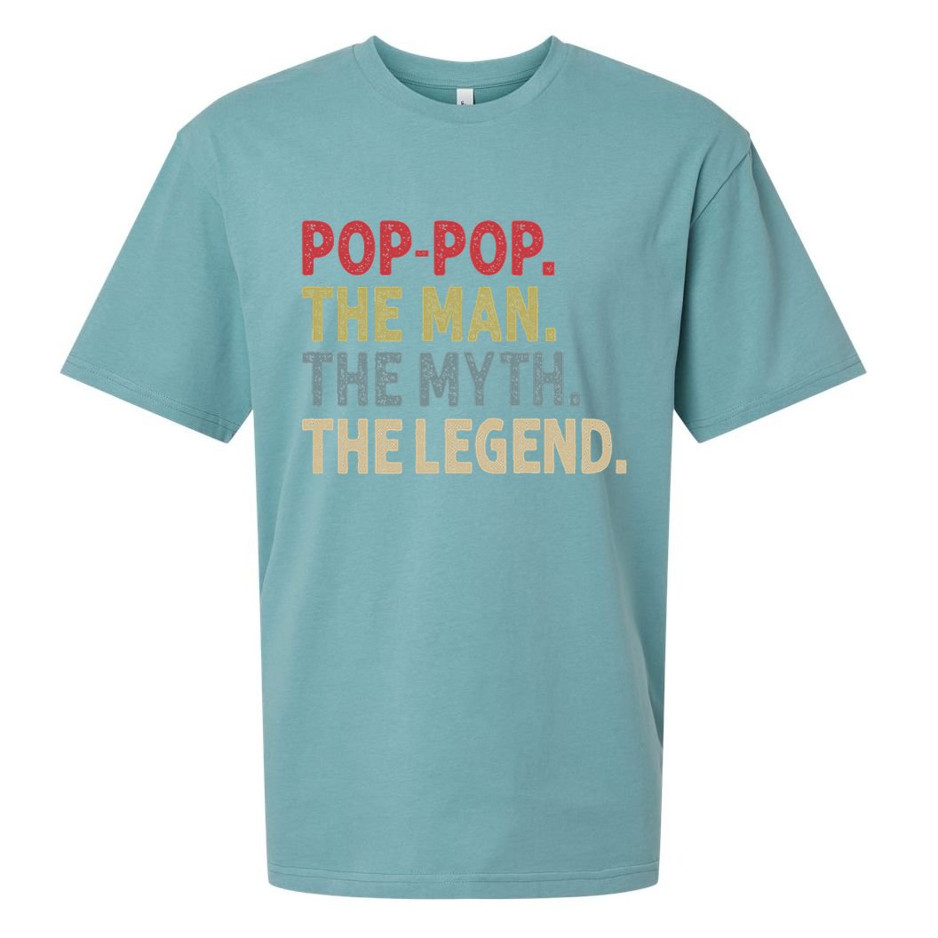 Pop Pop The Man The Myth The Legend Funny Gift For Grandpa Sueded Cloud Jersey T-Shirt
