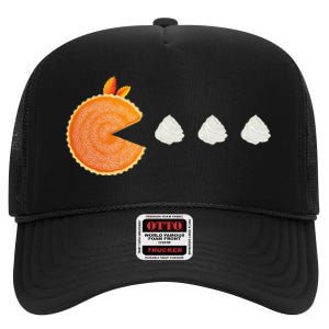 Pumpkin Pie Thanksgiving Whipped Cream Dollop Autumn Fall High Crown Mesh Back Trucker Hat