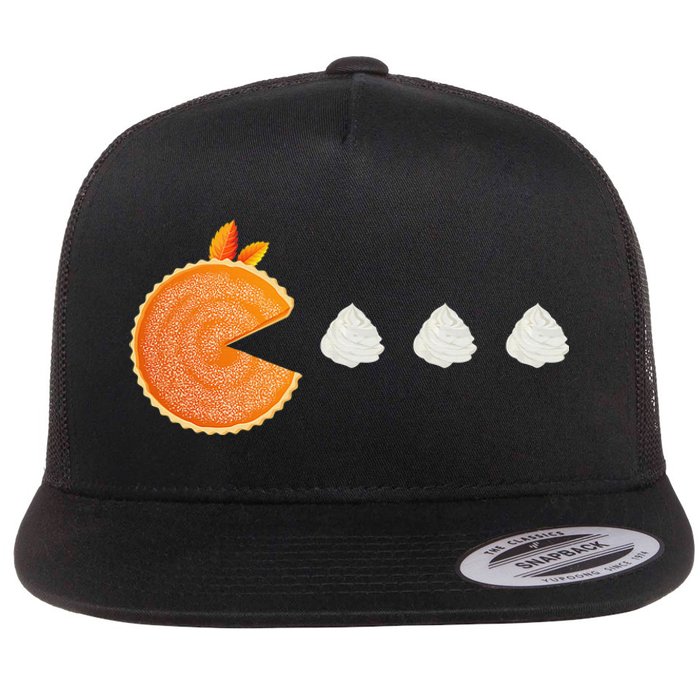 Pumpkin Pie Thanksgiving Whipped Cream Dollop Autumn Fall Flat Bill Trucker Hat