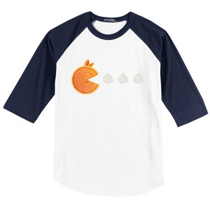 Pumpkin Pie Thanksgiving Whipped Cream Dollop Autumn Fall Baseball Sleeve Shirt