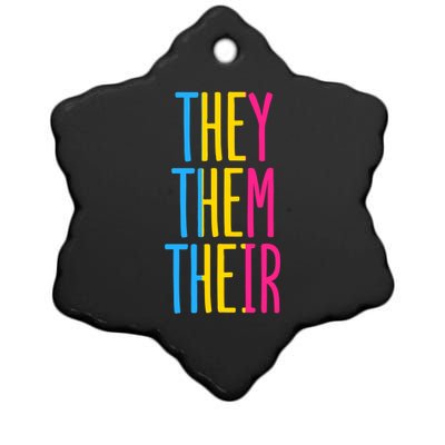 Pansexual Pan They Them Their Enby Noncute Giftbinary Pronouns Pride Gift Ceramic Star Ornament