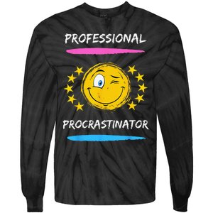 Professional Procrastinator Teen Student Fritts Cartoons Tie-Dye Long Sleeve Shirt