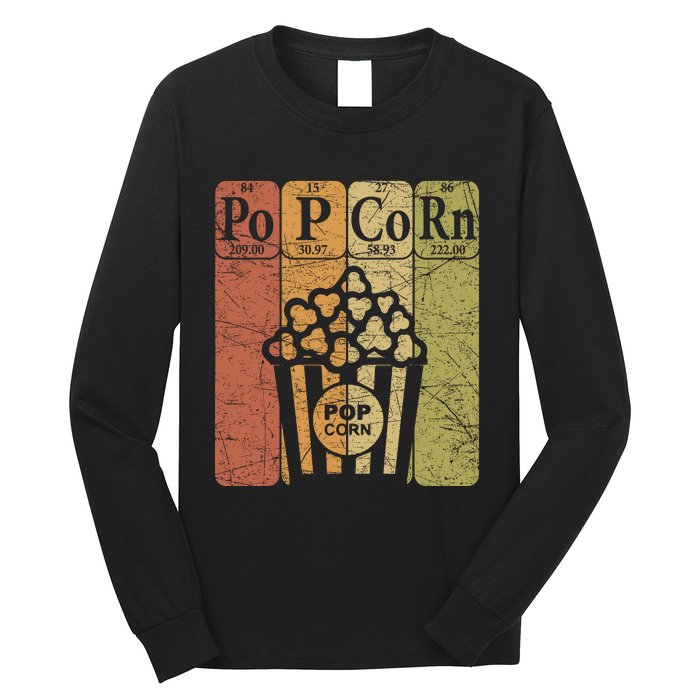 Popcorn Periodic Table Elements Cinema Lover Movie Snack Long Sleeve Shirt