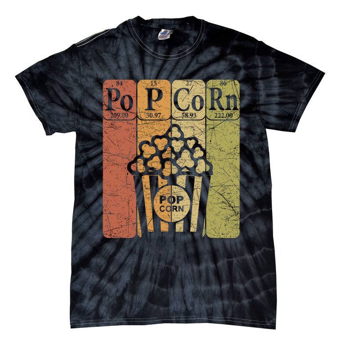 Popcorn Periodic Table Elements Cinema Lover Movie Snack Tie-Dye T-Shirt