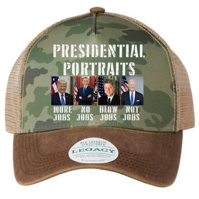 Presidential Portraits Trump More Jobs Obama No Jobs Bush Legacy Tie Dye Trucker Hat