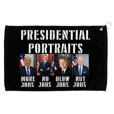 Presidential Portraits Trump More Jobs Obama No Jobs Bush Grommeted Golf Towel