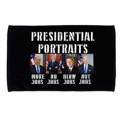 Presidential Portraits Trump More Jobs Obama No Jobs Bush Microfiber Hand Towel