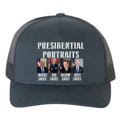 Presidential Portraits Trump More Jobs Obama No Jobs Bush Yupoong Adult 5-Panel Trucker Hat