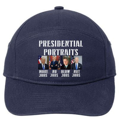 Presidential Portraits Trump More Jobs Obama No Jobs Bush 7-Panel Snapback Hat