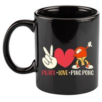 Ping Pong Table Tennis Paddle Peace Love Ping Pong 11oz C Handle Ceramic Mug