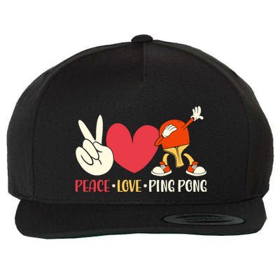 Ping Pong Table Tennis Paddle Peace Love Ping Pong Wool Snapback Cap