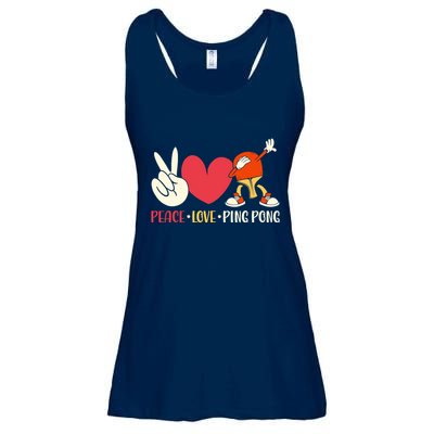 Ping Pong Table Tennis Paddle Peace Love Ping Pong Ladies Essential Flowy Tank