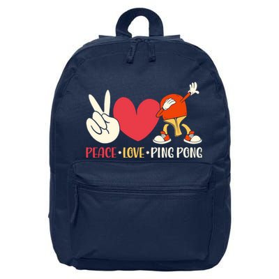 Ping Pong Table Tennis Paddle Peace Love Ping Pong 16 in Basic Backpack