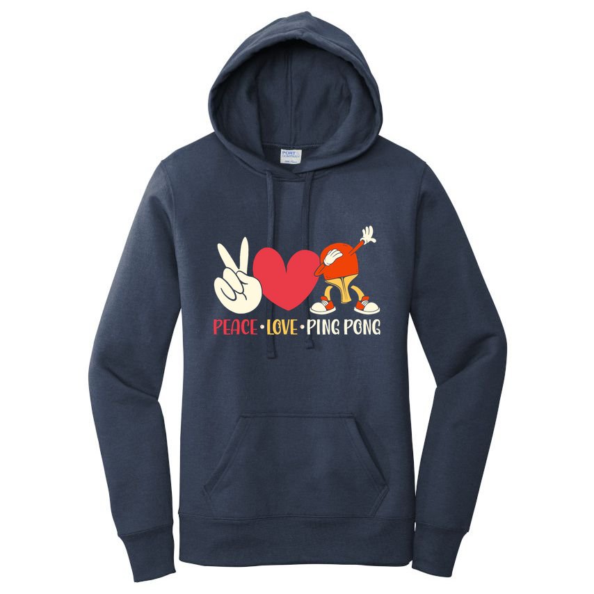 Ping Pong Table Tennis Paddle Peace Love Ping Pong Women's Pullover Hoodie