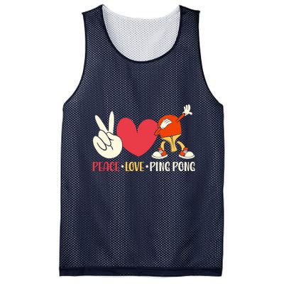 Ping Pong Table Tennis Paddle Peace Love Ping Pong Mesh Reversible Basketball Jersey Tank