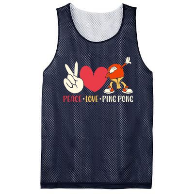 Ping Pong Table Tennis Paddle Peace Love Ping Pong Mesh Reversible Basketball Jersey Tank