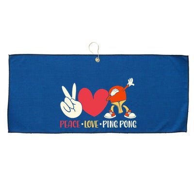 Ping Pong Table Tennis Paddle Peace Love Ping Pong Large Microfiber Waffle Golf Towel