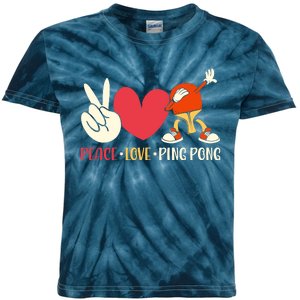 Ping Pong Table Tennis Paddle Peace Love Ping Pong Kids Tie-Dye T-Shirt