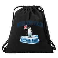 Penguin Protesting The Current World Tariff Fiasco WTF Drawstring Bag